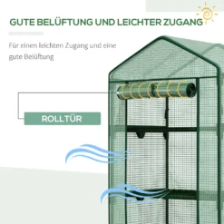 Outsunny Mini-Gewächshaus Anzuchtgewächshaus Mit Folienabdeckung Und 4 Regalböden Regale Rolltür Gemüsebeet Grün 69 X 49 X 158 Cm -Grünwelt Exporteren Garten-Winkel ef5041d678f50b6eafa4cbb52ed582d9