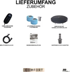 Miweba MSpa Whirlpool Comfort Ottoman C-OM061 - Indoor & Outdoor-Whirlpool - Aufblasbar Mit Rattan Optik - 6 Personen - UV-C Filter - Anti-Frost-System - Verschließbare Poolabdeckung -Grünwelt Exporteren Garten-Winkel ef7a4e2a10e9b6485254ed12e362db1f