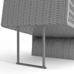 Sanzaro Strandkorb XL120 Cm Deluxe Zweisitzer Holz Und Poly-Rattan Volllieger 4x Kissen Klappbare Rückenlehne 2 Personen Anthrazit-Weiss Nadelstreifen -Grünwelt Exporteren Garten-Winkel efe579b8cb4be15a0bae17cac52b11da 2