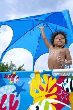 Bestway® Steel Pro™ Aufstellpool Mit Sonnenschutzdach "Splash-in-Shade" Ohne Pumpe Ø 183 X 51 Cm, Buntes Unterwasser-Design, Rund -Grünwelt Exporteren Garten-Winkel f0709bc42972f9c052e4932bcddf988e