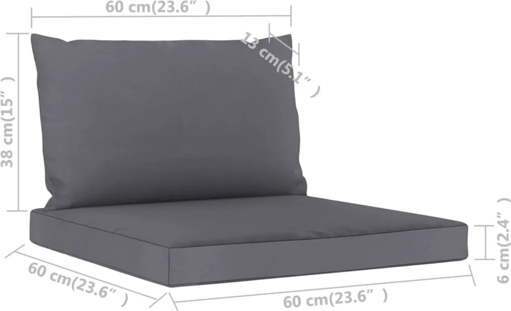 VidaXL Palettensofa-Auflagen 2 Stk. Anthrazit Stoff 6 VidaXL Palettensofa-Auflagen 2 Stk. Anthrazit Stoff – Bild 6
