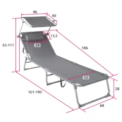 Tectake Gartenliege 4-stufig Mit Kopfpolster - Grau -Grünwelt Exporteren Garten-Winkel f121c798ed62b9e2654347033f919efc