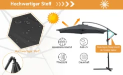 Wolketon 3m-3.5m Sonnenschirm Neigbar Ampelschirm Balkonschirm Marktschirm UV40+ Gartenschirm,Grau,3m -Grünwelt Exporteren Garten-Winkel f13d38e3bec868b330e0d85592732f75