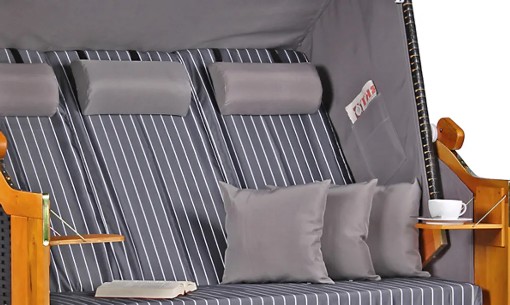 Strandkorb Ostsee XXL Wacholder PE Schwarz Dessin Royal Anthrazit 3 Strandkorb Ostsee XXL Wacholder PE Schwarz Dessin Royal Anthrazit – Bild 3