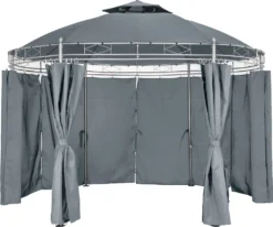 Tectake Gartenpavillon Siana Ø 3.5m - Anthrazit -Grünwelt Exporteren Garten-Winkel f2360482972e650a60184ab666fff410