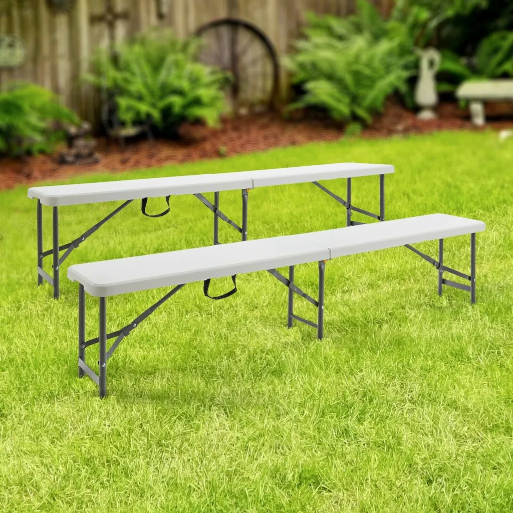 Arebos 2x Bank Klappbar B 183 X T 30 X H 42,5 Cm, Bierzeltbank Campingbank - Direkt Vom Hersteller 2 Arebos 2x Bank Klappbar B 183 X T 30 X H 42,5 Cm, Bierzeltbank Campingbank - Direkt Vom Hersteller – Bild 2