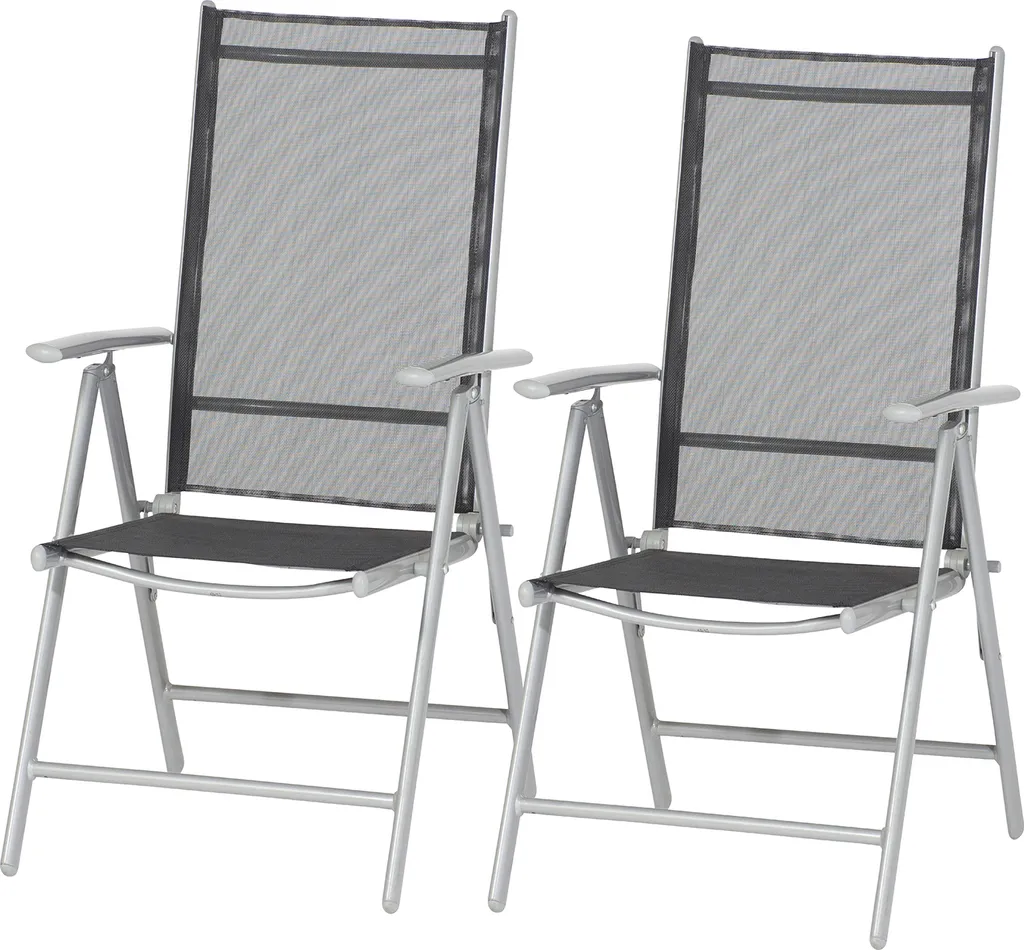 Siena Garden Saturn Klappsessel 2er Set, Gestell Aluminium In Silber, Fläche Textilbezug In Schwarz 1 Siena Garden Saturn Klappsessel 2er Set, Gestell Aluminium In Silber, Fläche Textilbezug In Schwarz
