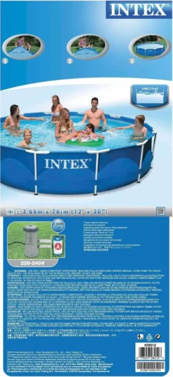 INTEX Frame Pool - Set Rondo Ø 366 X 76 Cm, Farbe: Blau; 128212NP -Grünwelt Exporteren Garten-Winkel f277a79b1564b456cc64e852a31c1e88