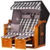 Strandkorb - Bene Living - Ostsee - Karo/grau - PE Schwarz