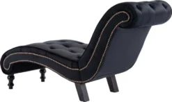 VidaXL Chaiselongue Schwarz Samt -Grünwelt Exporteren Garten-Winkel f3b76f3477fc5bedef43c305d525ee18