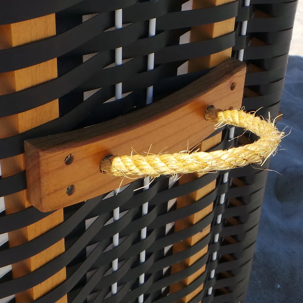 Strandkorb XXL Inkl. Abdeckcover Luxus Volllieger Gartenliege Ostsee + 4 Kissen, Klapptische, Zeitungsfächer (anthrazit) 3 Strandkorb XXL Inkl. Abdeckcover Luxus Volllieger Gartenliege Ostsee + 4 Kissen, Klapptische, Zeitungsfächer (anthrazit) – Bild 3