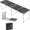 Bierpong Tisch Ibiza Beer Pong Tisch Verstellbar Und Klappbar 240x60cm Aluminium-Konstruktion Schwarz