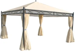 Pergola Calpe, Garten Pavillon, Stabiles 7cm-Gestell Mit Seitenwand + Moskitonetz Creme 4x4m 20 Pergola Calpe, Garten Pavillon, Stabiles 7cm-Gestell Mit Seitenwand + Moskitonetz Creme 4x4m -Grünwelt Exporteren Garten-Winkel f4586436b33b4c54c7131efab035b0f6