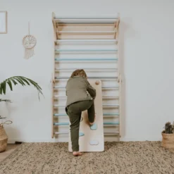 Leg&go Klettergerüst Sprossenwand Mit Rampe / Rutsche Indoor, 2in1 Kletterdreieck Sprossenwand Aus Holz, Pastell -Grünwelt Exporteren Garten-Winkel f47d37e60c851a2e089abcd68d12db26