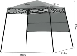 COSTWAY Gartenpavillon Faltpavillon Partyzelt Gartenzelt Mit Tasche, Metall Pavillon Für Camping, Party, Barbecue 181x181x210cm (Grau) -Grünwelt Exporteren Garten-Winkel f4947e2ee6b09764d10ce4b168cef4b7