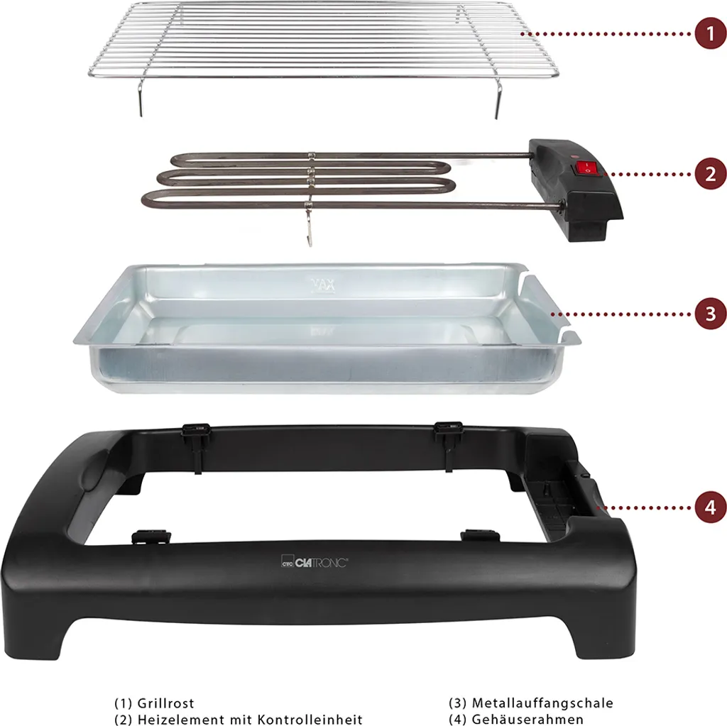 CLATRONIC Barbecue-Tischgrill BQ 2977 N Schwarz 3 CLATRONIC Barbecue-Tischgrill BQ 2977 N Schwarz – Bild 3