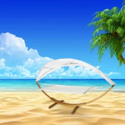 Clanmacy Hängematten Mit Gestell Holz+Dach Hänggematte Hänggemattengestell Hammock Bis 200kg Outdoor 2 Personen -Grünwelt Exporteren Garten-Winkel f52735e753dc8f0ff27457ce928a3892