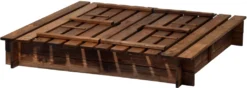 Dobar Sandkasten Mit Sitzbänken, Verschließbare Sandkiste Für Zu Hause, 118 X 118 X 21 Cm, Kiefer, Braun -Grünwelt Exporteren Garten-Winkel f53a5e798cd23f2b5310729ad21600bb