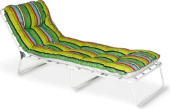 Best Freizeitmöbel 3-Bein-Liege Wörthersee Weiß/bunt-gestreift, 37450005