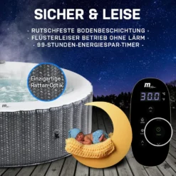 Miweba MSpa Whirlpool Comfort Ottoman C-OM061 - Indoor & Outdoor-Whirlpool - Aufblasbar Mit Rattan Optik - 6 Personen - UV-C Filter - Anti-Frost-System - Verschließbare Poolabdeckung -Grünwelt Exporteren Garten-Winkel f591388c1eacabf54a0a55f18dc51872