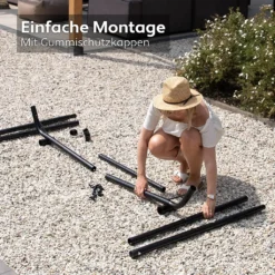 VITA5 Hängematte Mit Gestell Outdoor - Hängematte 2 Personen Für Garten & Balkon - Doppelhängematte Mit Getränkehalter- Tragbare Hängematte 200kg Belastbarkeit (Grün/Blau Cupholder) -Grünwelt Exporteren Garten-Winkel f5d6404dfcaaaee4826e648e27eac7c0