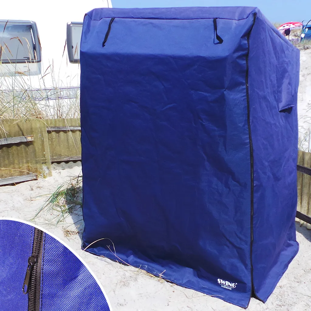 Strandkorb XXL Inkl. Abdeckcover Luxus Volllieger Gartenliege Ostsee + 4 Kissen, Klapptische, Zeitungsfächer 2 Strandkorb XXL Inkl. Abdeckcover Luxus Volllieger Gartenliege Ostsee + 4 Kissen, Klapptische, Zeitungsfächer – Bild 2