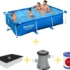 Bestway Pool - Steel Pro - 259 X 170 X 61 Cm - Inklusive Solarsegel, Filterpumpe & Filter