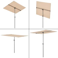 Pro-Tec Balkonblende Carsoli 180 X 130 Cm Gartenschirm 360° Drehbar Sonnenschirm UV 50+ Wasserfest Balkonschirm Rechteckig Sandfarben -Grünwelt Exporteren Garten-Winkel f667eb30ecd0252ddeacff6583f860c2
