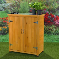 Mucola Geräteschrank Gerätehaus Gartenschuppen Schrank Schuppen Gartenschrank + 2 Türen Schrank Pflanztisch Terrassenschrank Mehrzweckschrank -Grünwelt Exporteren Garten-Winkel f698cff646ddb73fd73ff6098da73bf7