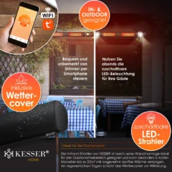 KESSER® Infrarot Heizstrahler 3000W IR-Gastro-Bar Inkl. LED Licht Terrassenstrahler Mit WiFi & Fernbedienung Inkl. Schutzhülle Infrarotstrahler Quarzstrahler Terrassenheizer Wand-Heizstrahler, Farbe:Schwarz 21 KESSER® Infrarot Heizstrahler 3000W IR-Gastro-Bar Inkl. LED Licht Terrassenstrahler Mit WiFi & Fernbedienung Inkl. Schutzhülle Infrarotstrahler Quarzstrahler Terrassenheizer Wand-Heizstrahler, Farbe:Schwarz -Grünwelt Exporteren Garten-Winkel f6aa6eec4c220df6353d727c6269c391