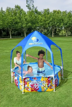 Bestway® Steel Pro™ Aufstellpool Mit Sonnenschutzdach "Splash-in-Shade" Ohne Pumpe Ø 183 X 51 Cm, Buntes Unterwasser-Design, Rund -Grünwelt Exporteren Garten-Winkel f85d26fada2cc3e1306c4573147da1d7