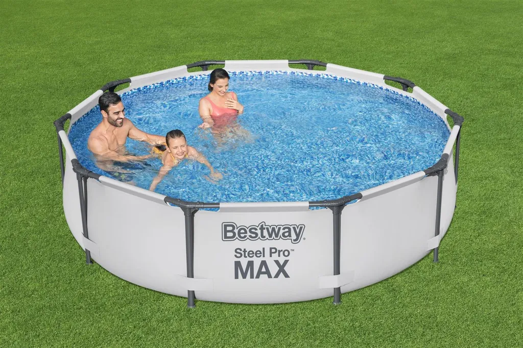 Bestway® Steel Pro MAX™ Frame Pool Ohne Pumpe Ø 305 X 76 Cm, Lichtgrau, Rund 19 Bestway® Steel Pro MAX™ Frame Pool Ohne Pumpe Ø 305 X 76 Cm, Lichtgrau, Rund – Bild 19