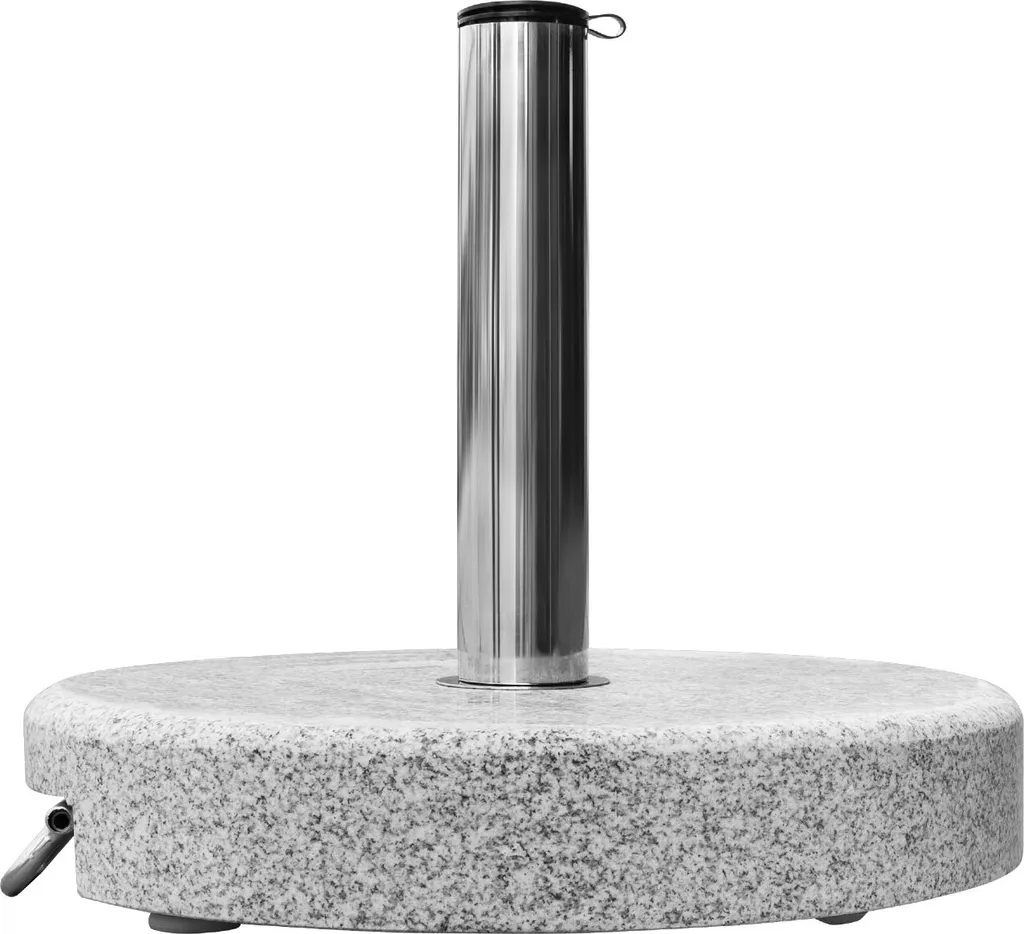 Sonnenschirmständer Rund 30kg Rollbar Hellgrau Poliert 6 Sonnenschirmständer Rund 30kg Rollbar Hellgrau Poliert – Bild 6