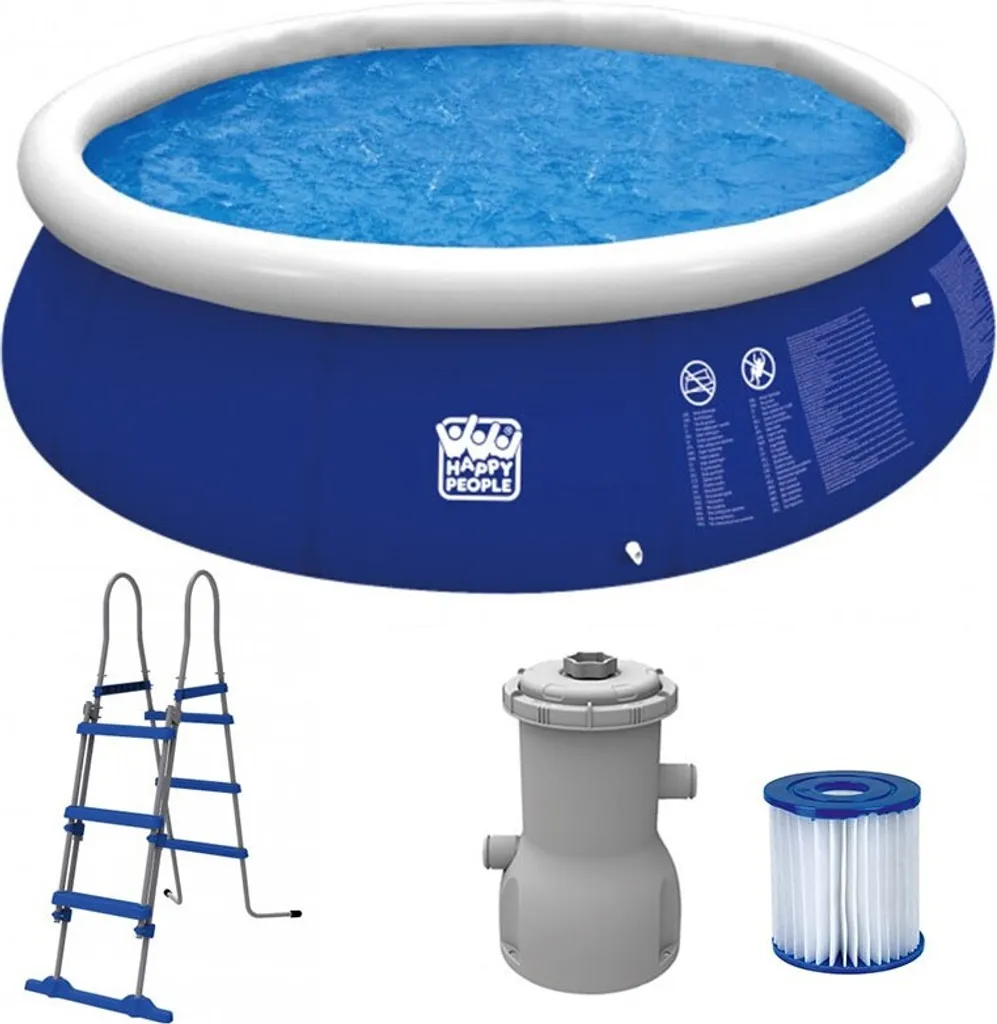 Happy People Quick Up Pool Set 360 X 90 Cm Mit Filterpumpe Und Leiter 9 Happy People Quick Up Pool Set 360 X 90 Cm Mit Filterpumpe Und Leiter – Bild 9