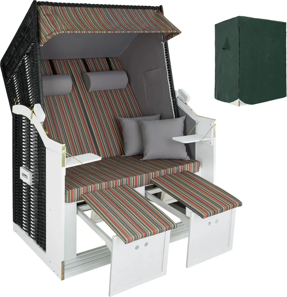 Tectake Strandkorb Mit Polster, Verstellbar, Inkl. Schutzhülle - Bunt 3 Tectake Strandkorb Mit Polster, Verstellbar, Inkl. Schutzhülle - Bunt – Bild 3