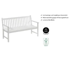 Dehner Gartenbank Mykonos, 3-Sitzer, 150 X 89 X 61.5 Cm, FSC® Akazienholz, Weiß 8 Dehner Gartenbank Mykonos, 3-Sitzer, 150 X 89 X 61.5 Cm, FSC® Akazienholz, Weiß -Grünwelt Exporteren Garten-Winkel fa08d5e3f8708af534aec647a568671c