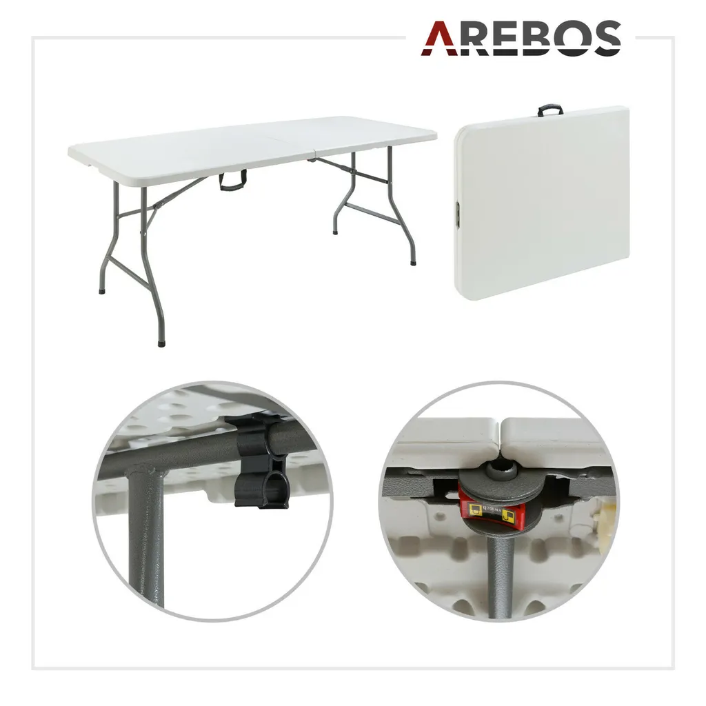 AREBOS Bierzeltgarnitur Set Klapptisch 180cm + 2 X Klappbänke 5 AREBOS Bierzeltgarnitur Set Klapptisch 180cm + 2 X Klappbänke – Bild 5