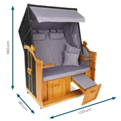 Hoberg 2-Sitzer-Strandkorb (Ostsee) Strandkorb Ostsee XXL Hoberg Volllieger Gartenliege 2-Sitzer Fichtenholz Rollen -Grünwelt Exporteren Garten-Winkel fa5e85bfb630bf63d7bb3aa63948120a