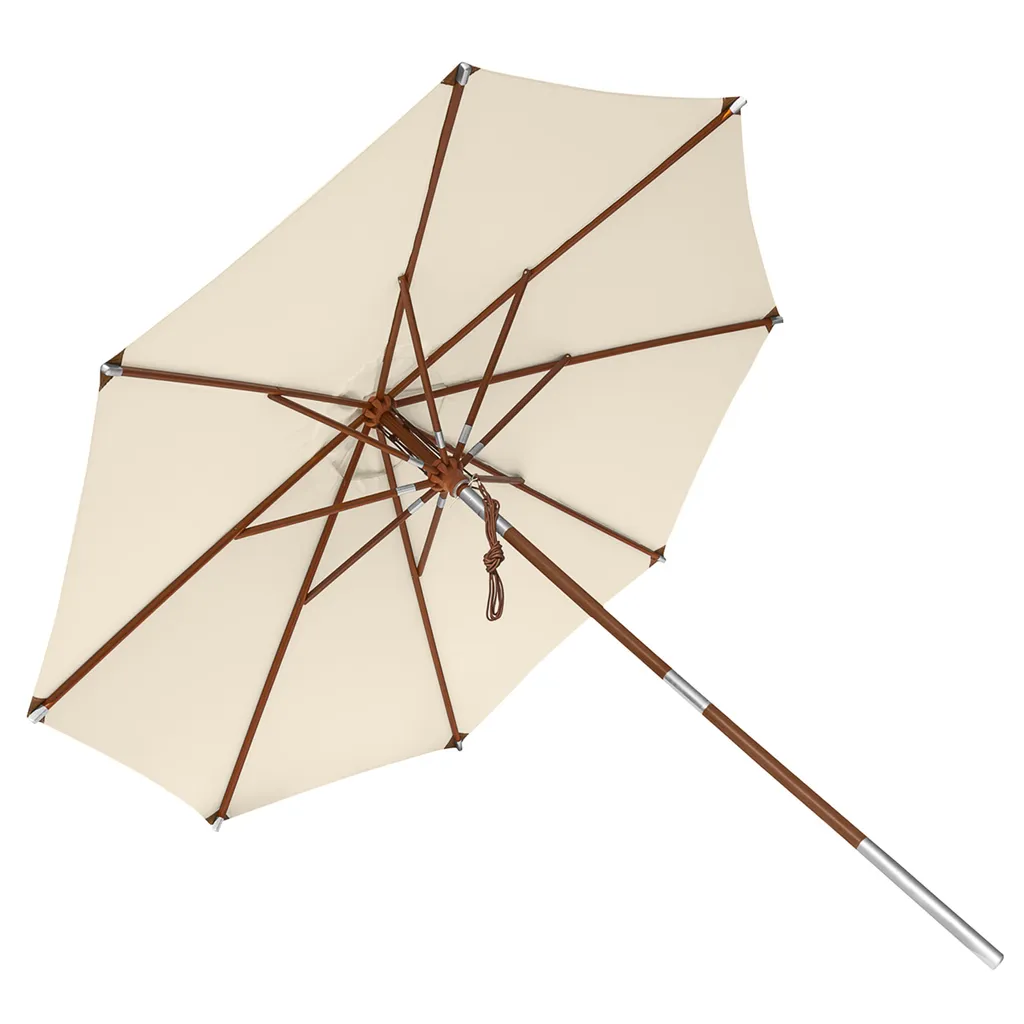 Anndora Sonnenschirm Knickbar 3m Rund Mit Dreh-Kipp-Mechanismus Natural Winddach UV-Schutz - Natural 2 Anndora Sonnenschirm Knickbar 3m Rund Mit Dreh-Kipp-Mechanismus Natural Winddach UV-Schutz - Natural – Bild 2