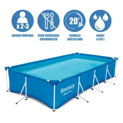 Bestway Steel Pro Framepool 400 X 211 Cm Mit Reinigungset (bundle) - Stahlrahmen Schwimmbecken Mit 7-teilige Pflegeset - Blau -Grünwelt Exporteren Garten-Winkel fb554208232845250293a0c3157c928d