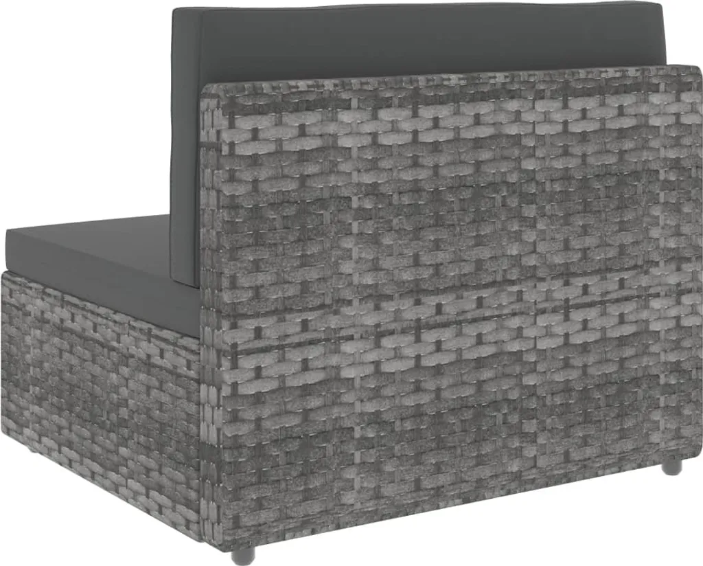VidaXL Modulares 2-Sitzer-Sofa Poly Rattan Grau 6 VidaXL Modulares 2-Sitzer-Sofa Poly Rattan Grau – Bild 6