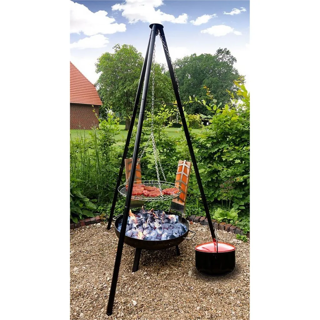 Grill Schwenkgrill Feuerschale Mit Topf Und 2 Flammlachs-Haltern 2341 7 Grill Schwenkgrill Feuerschale Mit Topf Und 2 Flammlachs-Haltern 2341 – Bild 7