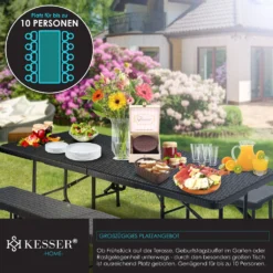 KESSER® Bierzeltgarnitur - 3-teilig Set, Tisch + 2 X Bank, Für Drinnen - Draußen, Klappbar, Tragegriffe, HxBxT: 73x180x75 Cm , Kunststoff, Rattan-Look Gartengarnitur , Klapptisch , Gartentisch, Farbe:Schwarz 17 KESSER® Bierzeltgarnitur - 3-teilig Set, Tisch + 2 X Bank, Für Drinnen - Draußen, Klappbar, Tragegriffe, HxBxT: 73x180x75 Cm , Kunststoff, Rattan-Look Gartengarnitur , Klapptisch , Gartentisch, Farbe:Schwarz -Grünwelt Exporteren Garten-Winkel fd78d642eb60359478b49e9d18c40192