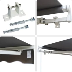 Outsunny Markise Alu-Markise Aluminium-Gelenkarm-Markise Sonnenschutz Balkon -Grünwelt Exporteren Garten-Winkel fdfbe556054522ac9f276d51c580514a