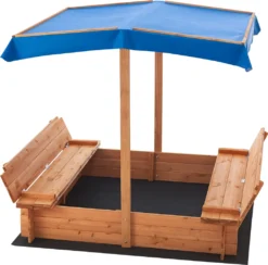 Sandkasten Kellenhusen Mit Dach 120 X 120 X 120 Cm Sandbox Mit 2 Klappbaren Sitzbänke Holzsandkasten Sandkiste Tannenholz -Grünwelt Exporteren Garten-Winkel fe1b8f613fc17d5401946ba8a15df651