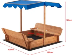 Sandkasten Kellenhusen Mit Dach 120 X 120 X 120 Cm Sandbox Mit 2 Klappbaren Sitzbänke Holzsandkasten Sandkiste Tannenholz -Grünwelt Exporteren Garten-Winkel fe81e0a5205b8e53efbe5b5230d1bc97