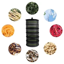 Trockennetz Trockengestell Zum Aufhängen, Faltbar Hängenetz Mit Zum Trocknen Kräutern Trocknungsnetz, Mit Reißverschlüssen, S-Haken Und Aufbewahrungstasche -Grünwelt Exporteren Garten-Winkel ff120ab896f74eb56c03dca6f37d6082