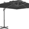 VidaXL Ampelschirm Mit Aluminium-Mast Anthrazit 400 X 300 Cm