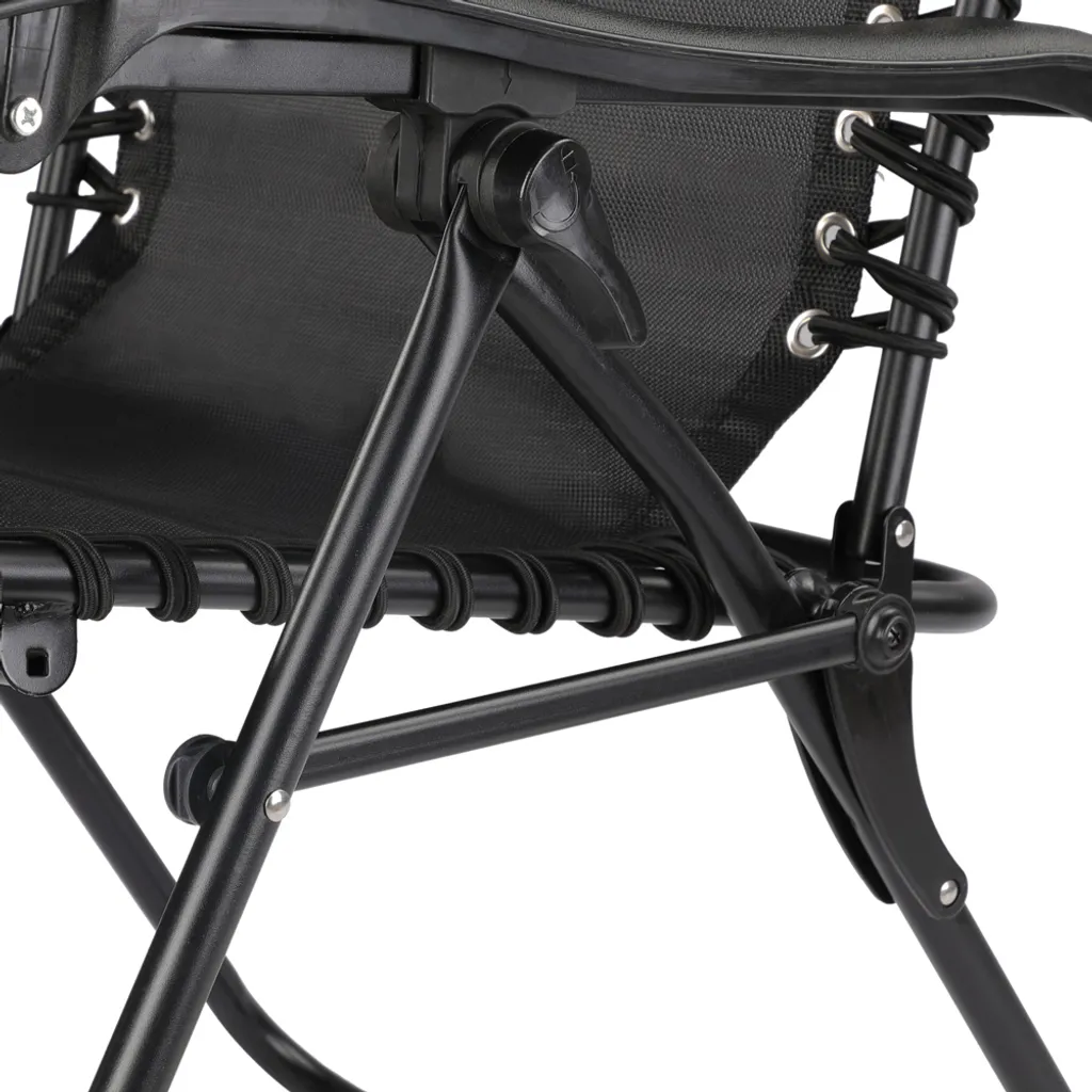 Casaria Liegestuhl Verstellbar Kopfpolster Klappbar Stahl Fußschoner Garten Liege Hochlehner Gartenstuhl, Farbe:schwarz 5 Casaria Liegestuhl Verstellbar Kopfpolster Klappbar Stahl Fußschoner Garten Liege Hochlehner Gartenstuhl, Farbe:schwarz – Bild 5